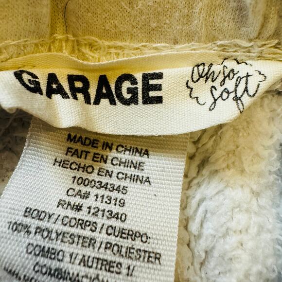 Garage Womens White Soft Plush Fleece Cotton Boyfriend Jogger Sweatpants Small - Picture 6 of 7